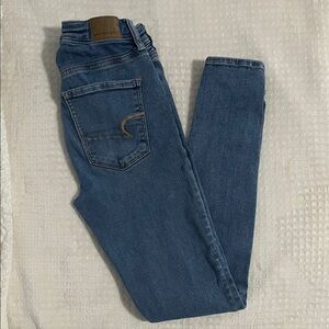 American Eagle Outfitters “Super Hi-Rise Jegging” Blue Jeans